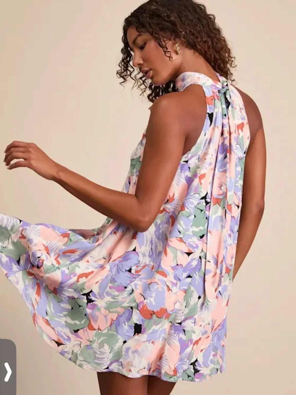 Lulus Tied Back To You Floral Mini Swing Dress - Picture 2 of 7